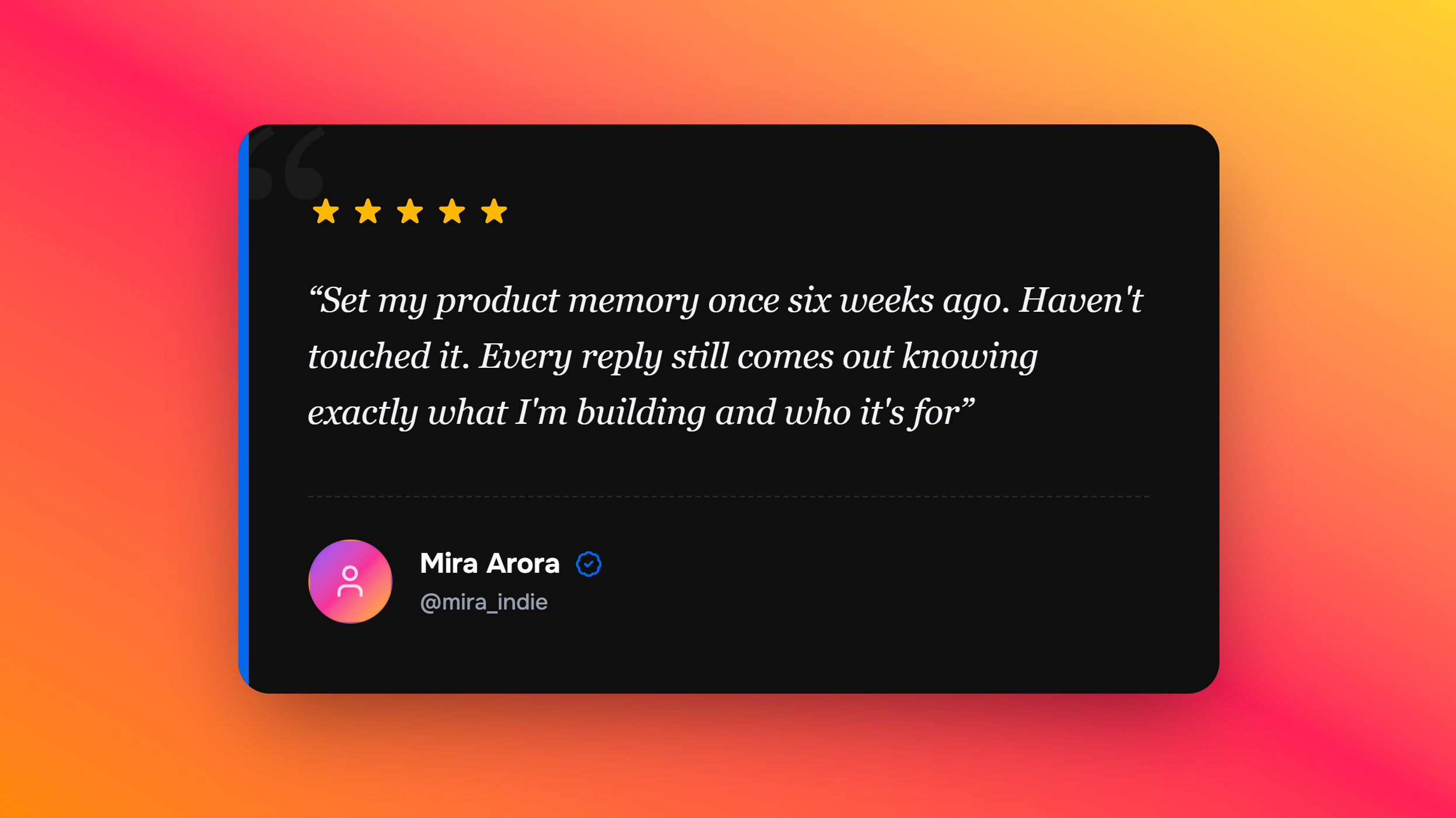 User testimonial: "Search Assistant alone is worth it. Was manually hunting for relevant threads every morning." — @tomokidev